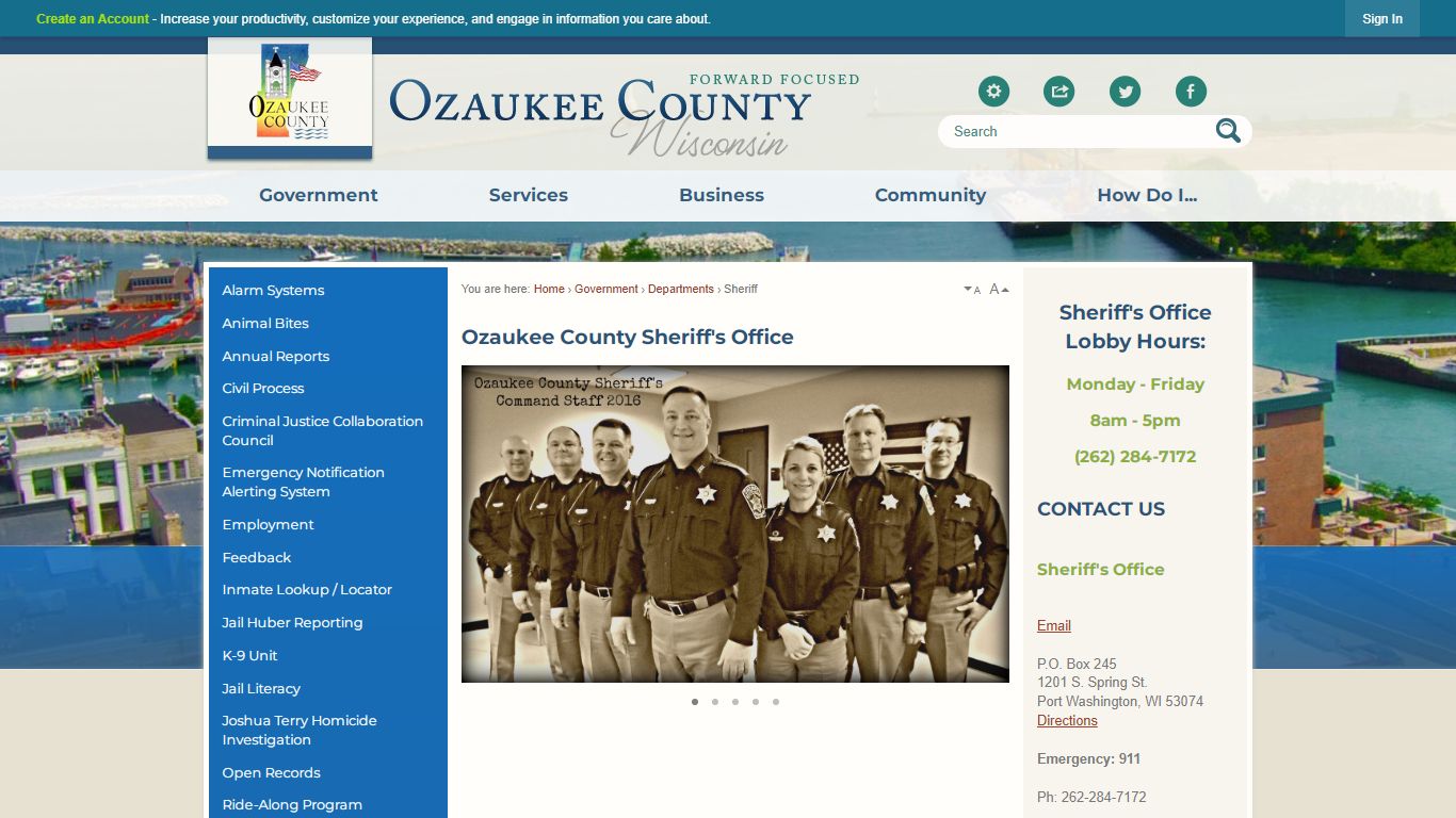 Ozaukee County Sheriff's Office | Ozaukee County, WI ...